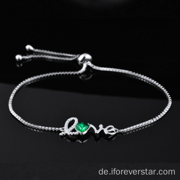 Neueste exquisite Geschenk Emerald Diamond 925 Silber Armband